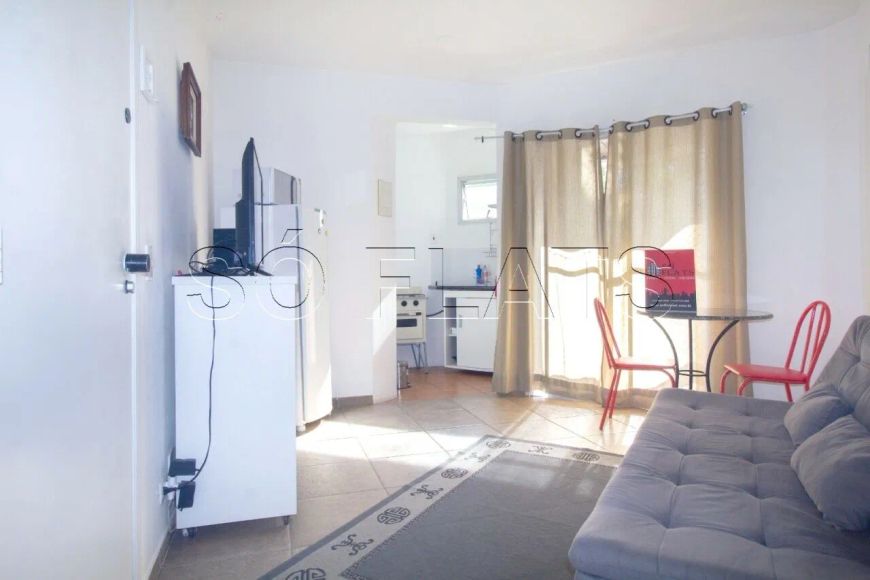 Flat disponível para locação no Paraíso próximo do Parque Ibirapuera com 1 dormitório e 1 vaga.