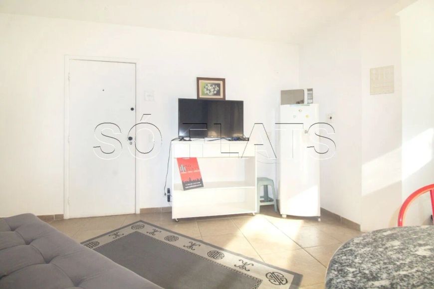 Flat disponível para locação no Paraíso próximo do Parque Ibirapuera com 1 dormitório e 1 vaga.
