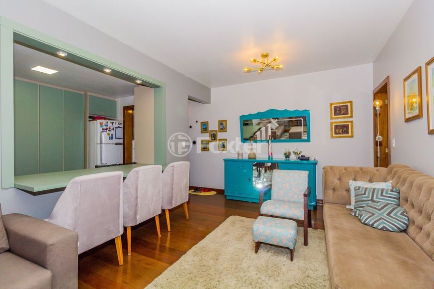 Auxiliadora, apto, 110,4m2, 2 quartos, 1 suíte, lareira, churrasq 1 vaga
