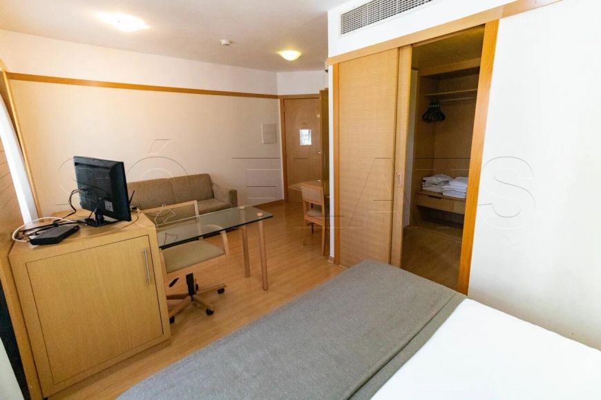 Flat Paulista Classic com 28m² contendo 1 dorm. e 1 vaga de garagem para locação