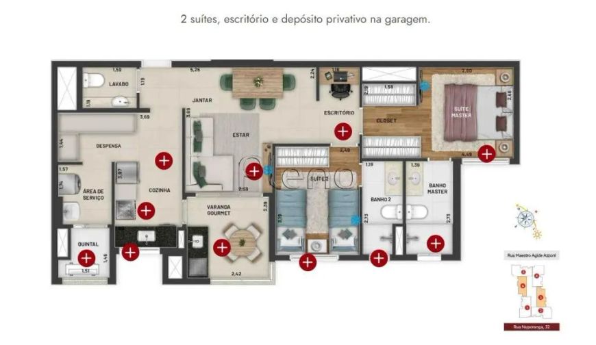 Apartamento à venda em Campinas, Chácara da Barra, com 2 suítes, com 81 m², Orion Norte Sul