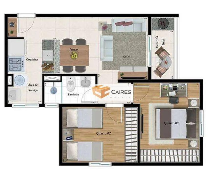 Apartamento com 2 dormitórios à venda, 52 m² por R$ 265.000,00 - Jardim do Lago - Campinas/SP