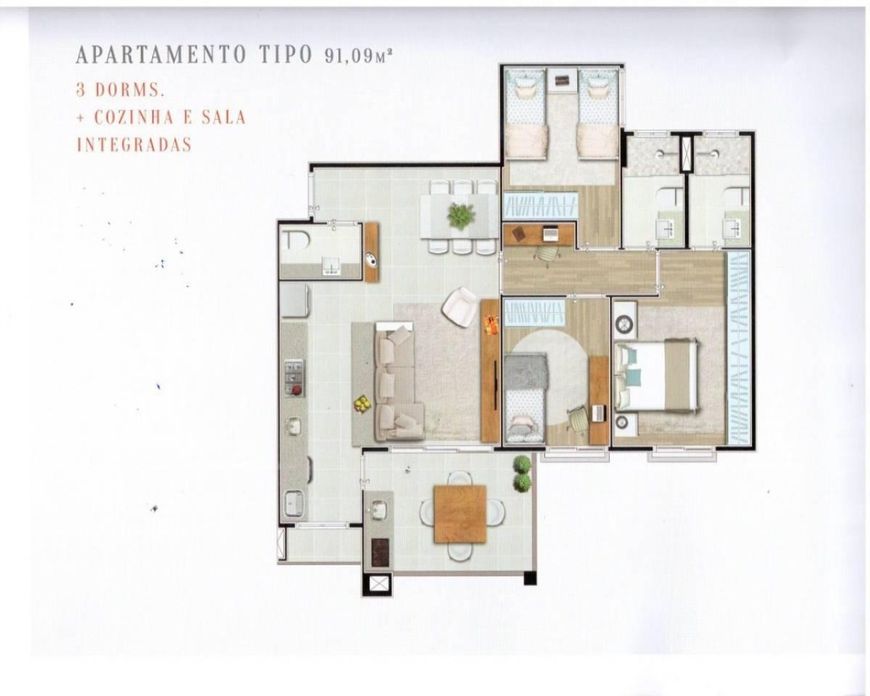 Noville Residencial Aptos 91m2 a 109m2 3 Dorms Varanda Gourmet 1 Suíte 2 Vagas,Lazer Completo