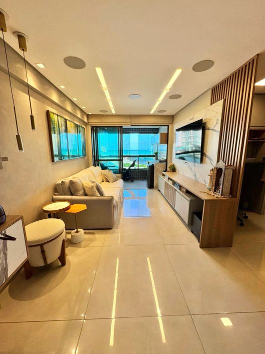 beira mar com 108m2/ 3 Suites - Mobiliado