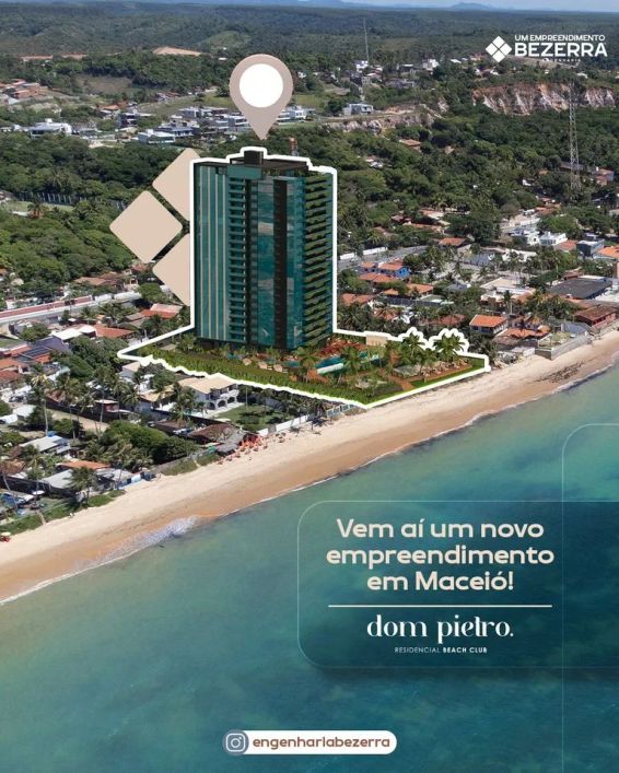 Edifício Dom Pietro Varanda Gourmet com vista mar em Garça Torta Maceió-AL