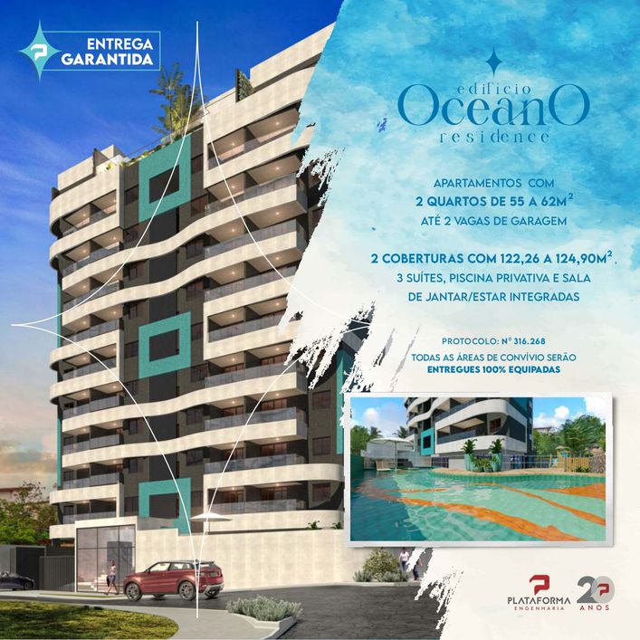 Lançamento Oceano Residence! Oportunidade para morar ou investir neste lindo empreendimento!