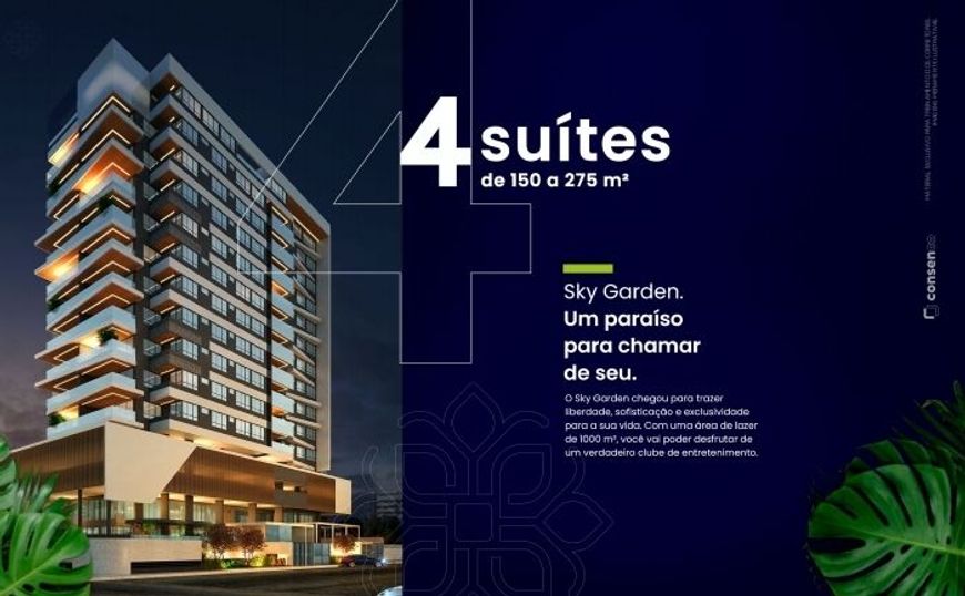 Sky Garden - Lançamento 4 suítes, sendo1 master e varanda gourmet na Ponta Verde