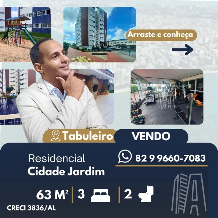 CIDADE JARDIM TABULEIRO 3 QUARTOS 2 BANHEIROS LAZER COMPLETO
