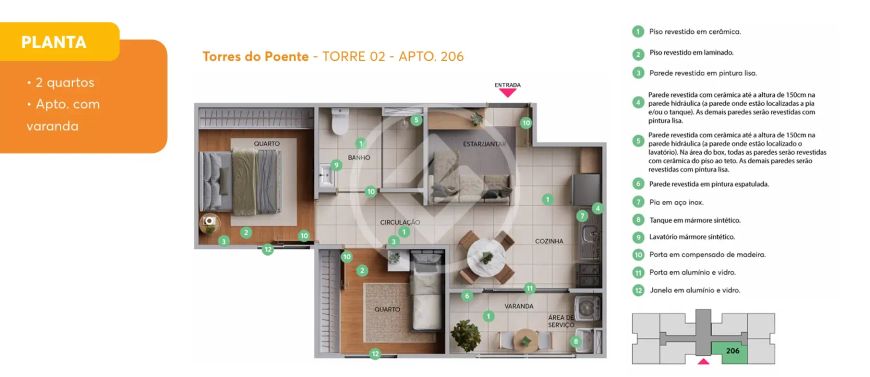 APARTAMENTO 2 QUARTOS CEILANDIA codigo: 109305