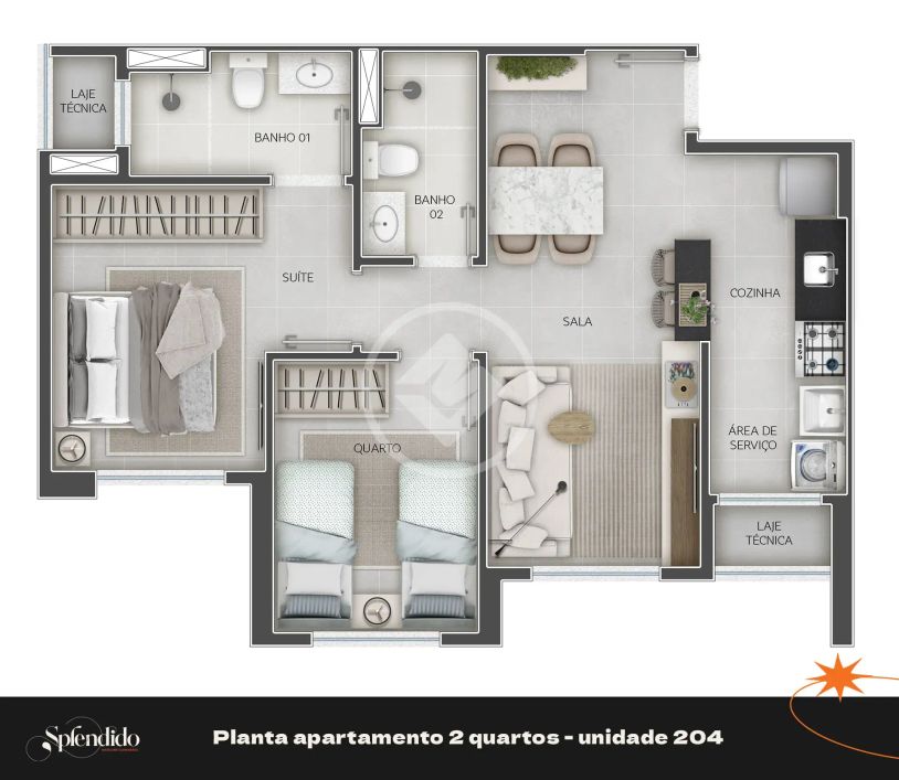 APARTAMENTO SPLENDIDO 2 QUARTOS codigo: 98091