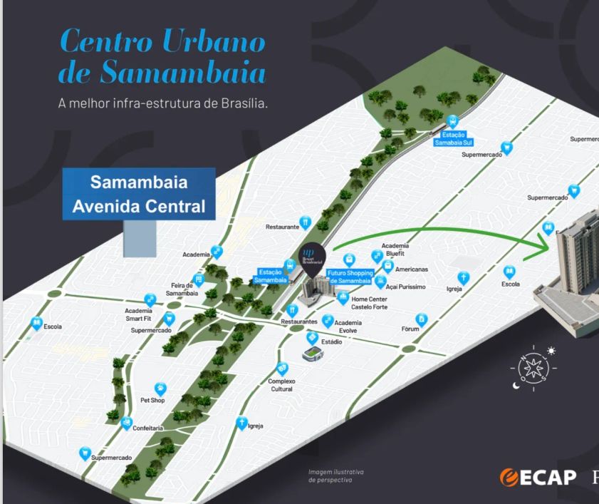 APARTAMENTO/LOFT ao lado do Metrô em Samambaia Sul e do futuro shopping.