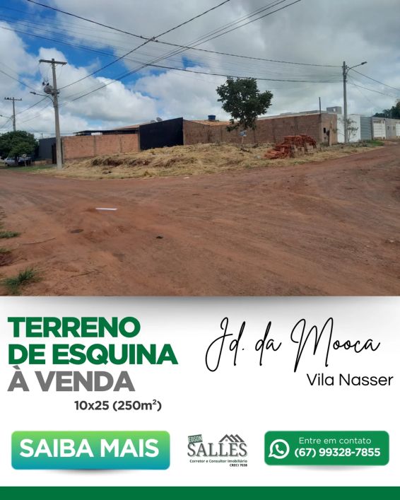Terreno para venda possui 329 metros quadrados em Jardim da Mooca - Campo Grande - MS