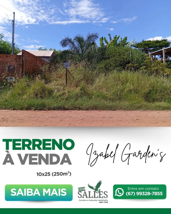 Terreno para venda com 250 metros quadrados em Parque Isabel Garden's - Campo Grande - MS
