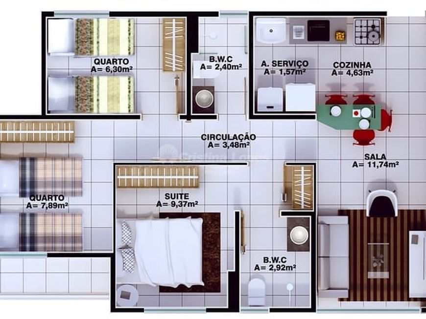 Apartamento para venda tem 60 metros quadrados com 3 quartos em Uruguai - Teresina - PI
