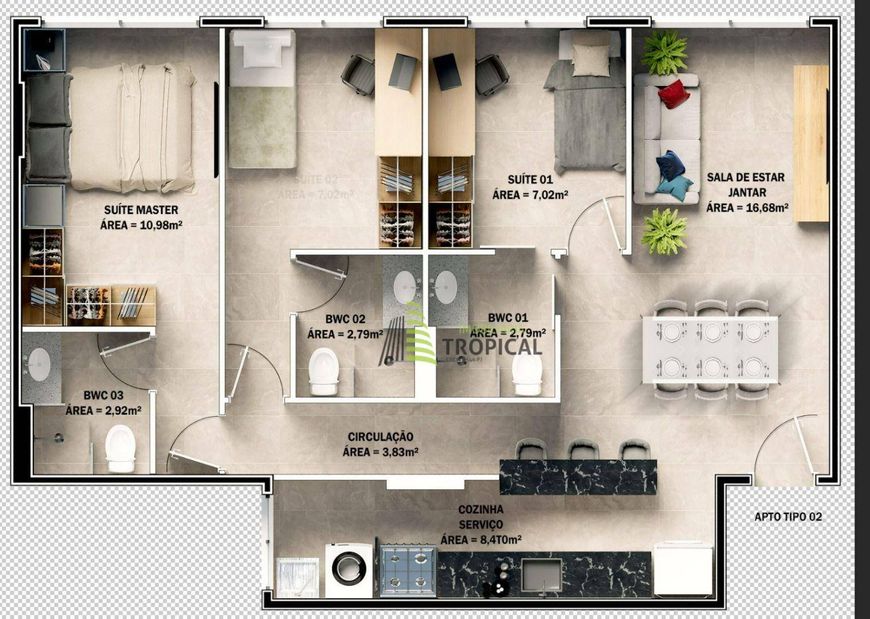 Apartamento com 3 dormitórios à venda, 66 m² por R$ 465.866,00 - Ininga - Teresina/PI