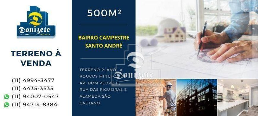 Terreno à venda, 500 m² por R$ 1.599.990,00 - Campestre - Santo André/SP