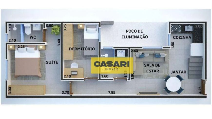 Apartamento com 2 dormitórios à venda, 54 m² - Vila Helena - Santo André/SP