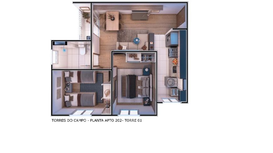 QUADRA QNM 29 Torres do Campo Ceilândia Sul 2 Quartos 45m² 1Vaga Lazer