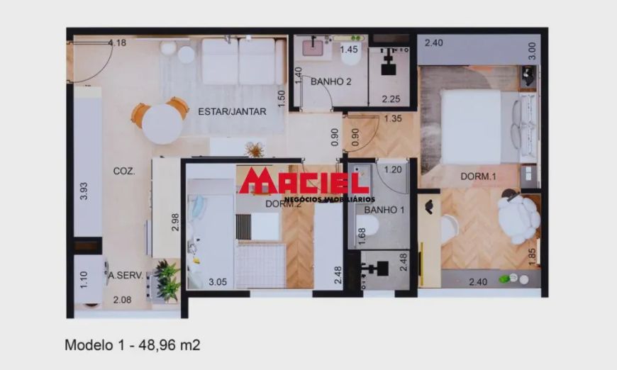 Imóvel para venda com 48 metros quadrados com 2 quartos