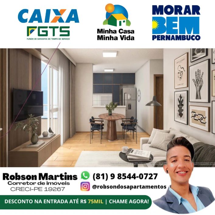 JABOATÃO | MINHA CASA, MINHA VIDA | 2 QUARTOS MENSAIS A PARTIR DE R$450
