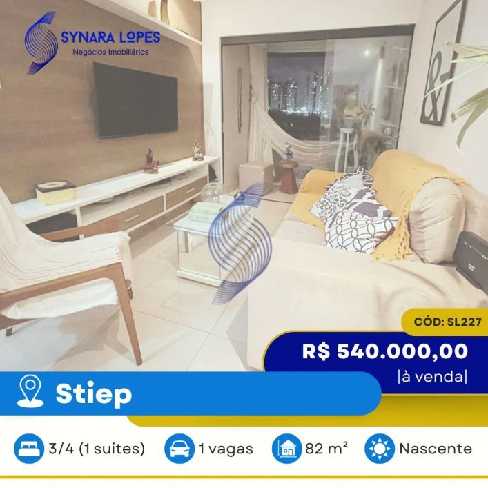 VENDO APARTAMENTO 82 M² | 03 QUARTOS | CONDOMÍNIO AQUA MARINE| STIEP I SALVADOR | BA