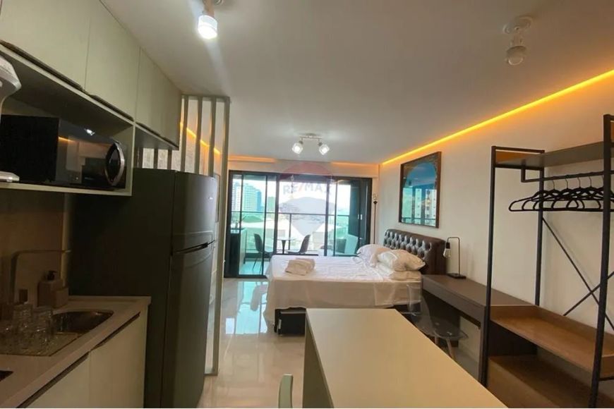 Apartamento 1/4 mobiliado em localização privilegiada no Art Studio Armação porteira fechada