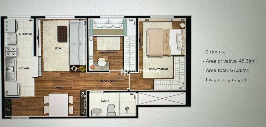 Apartamento com 2 dormitórios à venda, 48 m² por R$ 195.000,00 - Jardim São Paulo II - Londrina/PR