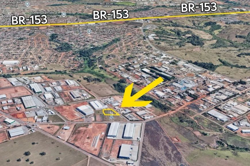 Área de 9547 m² para alugar por R$ 25.000/mensais no Parque Industrial de Aparecida de Goiânia - Apa