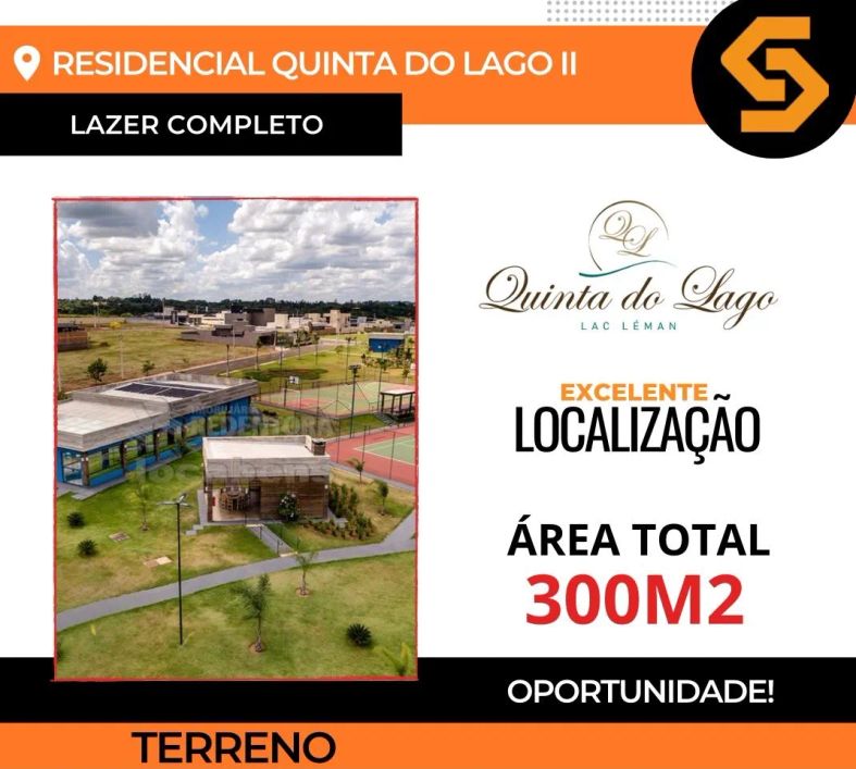 Terreno para venda com 300m2 no condomínio Quinta do Lago 2
