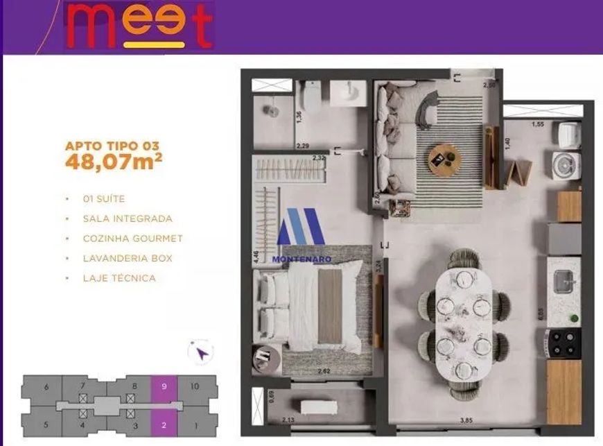 MEET - APARTAMENTO 1 DORM ZONA SUL