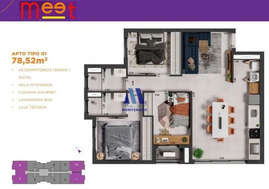 MEET - APARTAMENTO 1 DORM ZONA SUL