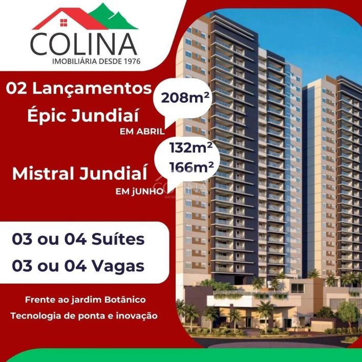 Apartamentos á Venda na planta de 162m² a 208m² no Jardim Botânico em Jundiaí