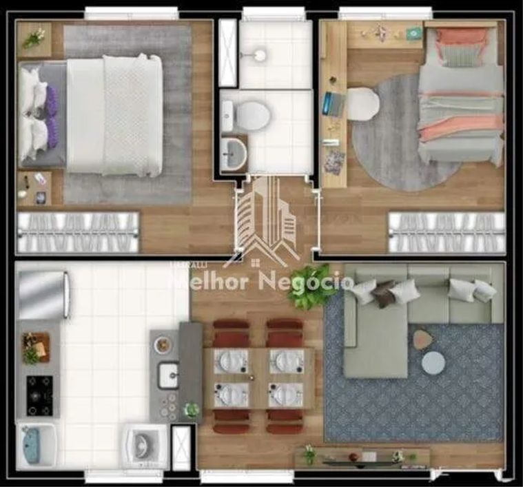 Apartamento à venda, 02 Quartos, 01 Banheiro - Pompéia, Piracicaba, SP
