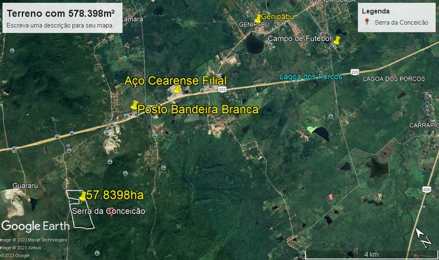 Lote/Terreno a venda 578.398 m² em Guararu - Serra da Conceição- Caucaia - CE