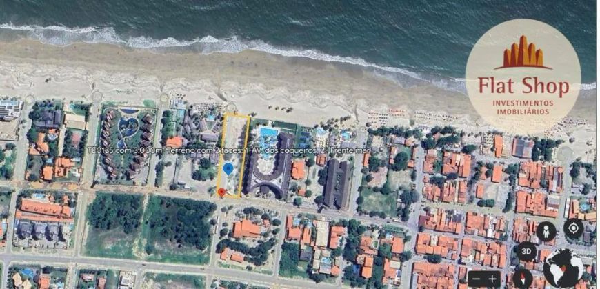 Terreno à venda frente mar e frente Avenida dos Coqueiros, 3000 m² por R$ 9.000.000 - Cumbuco - Cauc