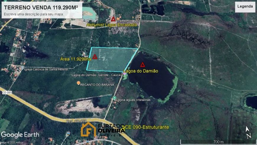 TERRENO 11.9290ha - A VENDA -R$2.982.000,00- CE 085 ESTRUTURANTE-CAUCAIA-CE