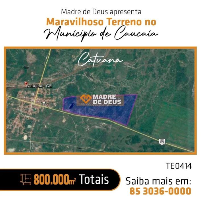 Terreno na cidade de Catuana com 800.000,00m² - Caucaia