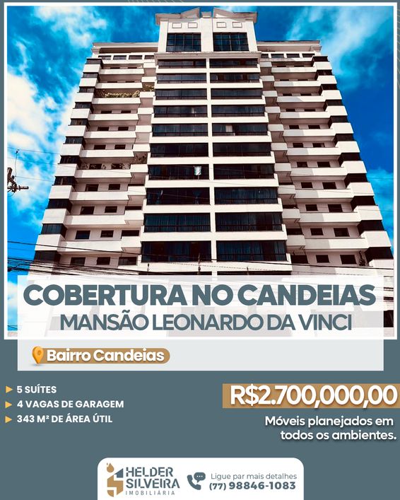 Cobertura duplex 5 Suítes para venda com 343 metros quadrados com 5 quartos