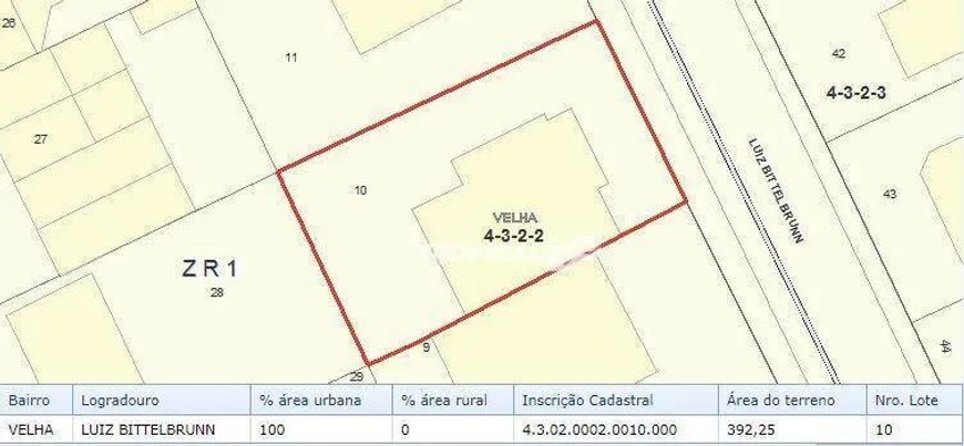 Terreno à venda, 392 m² por R$ 405.000,00 - Velha - Blumenau/SC