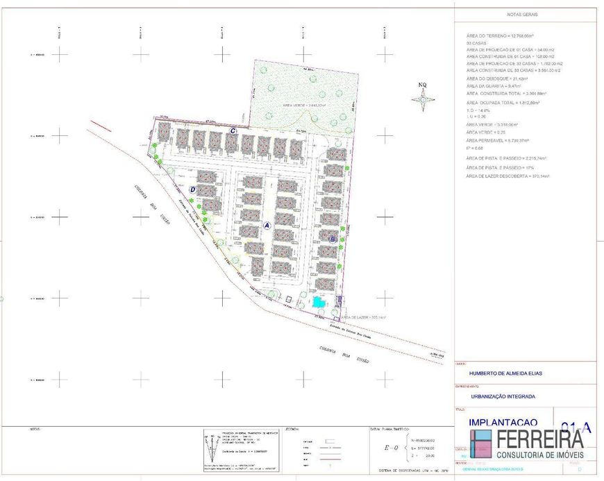 TERRENO PARA VENDA COM PROJETO APROVADO PARA 33 CASAS. 12.768M² DE ÁREA.