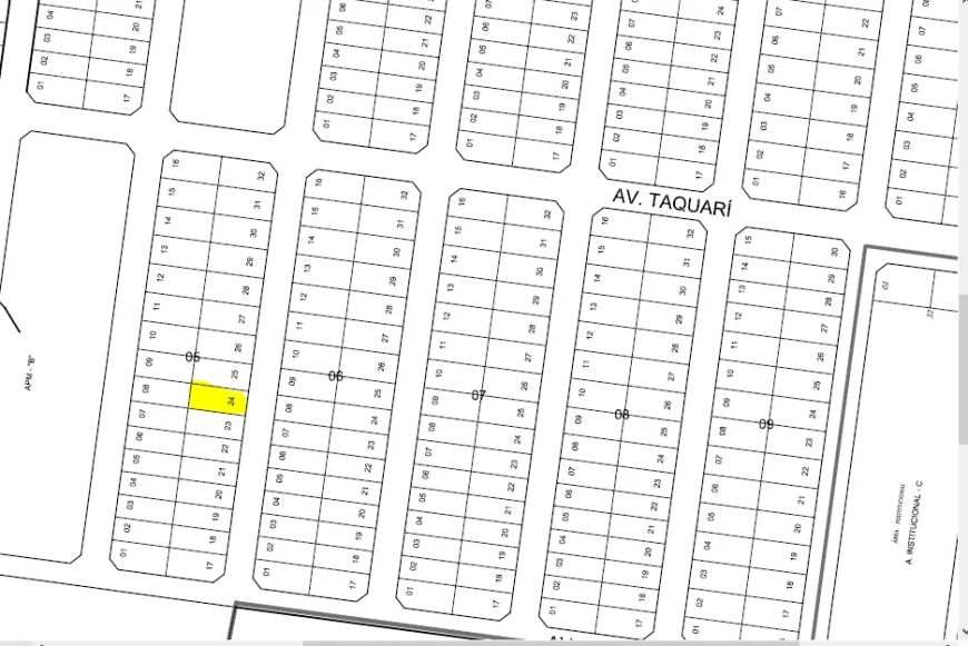 Lote residencial com 13 metros de frente, com 30 metros de fundo.