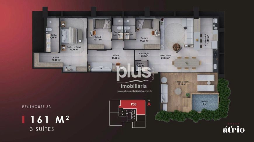 PENTHOUSE 3 SUÍTES NA 202 SUL