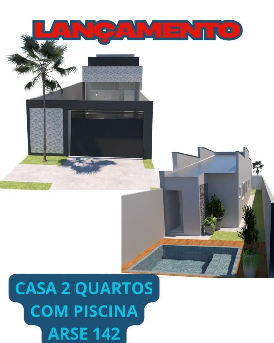 Casa nova 02 quartos sendo 01 Suite - Arse 142