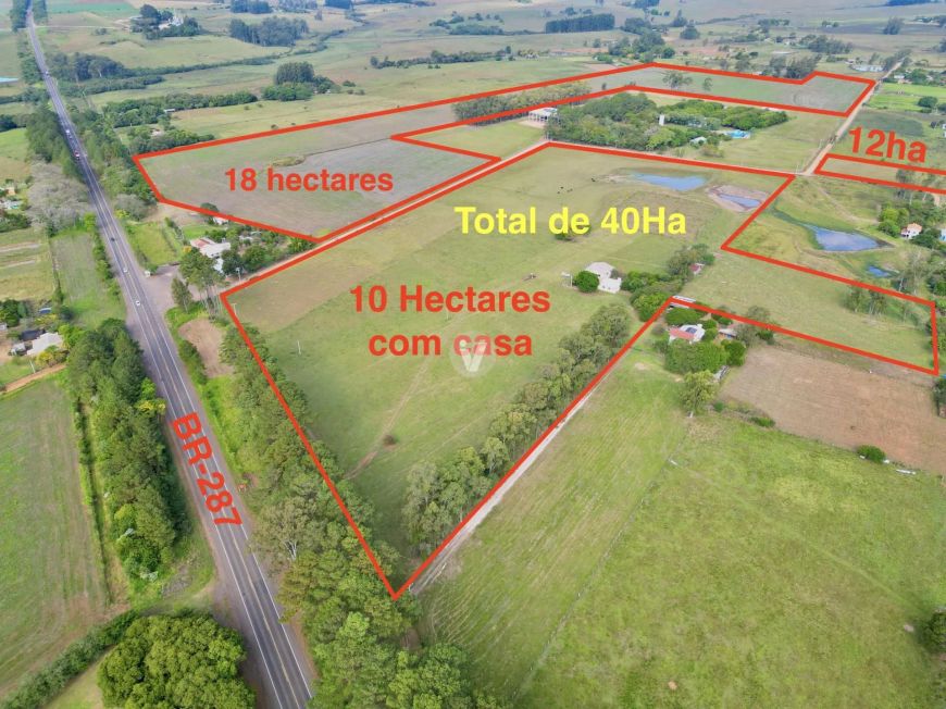 Área rural múltiplas possibilidades! 100% Útil e Plana, 15Km da Ulbra de SM-RS