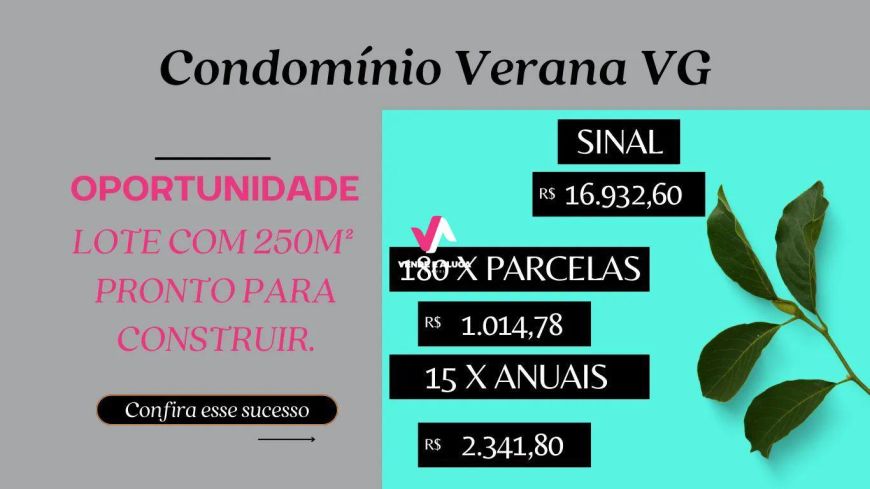 Condomínio Loteamento de terrenos a partir de 250m² Verana Várzea Grande - MT REF: EXC-72490