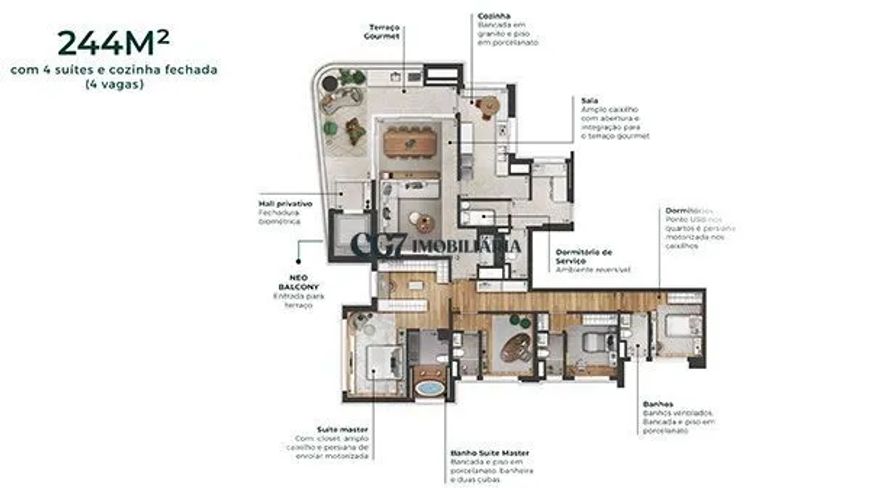 Apartamento a Venda de 244m² -Neo