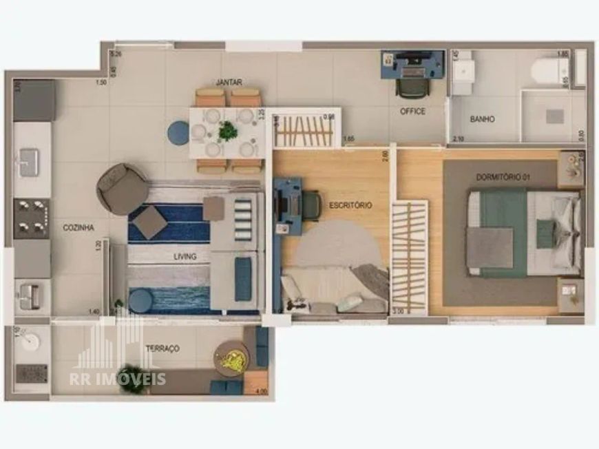 RR5495D Apartamento 45m² CONDOMÍNIO ACQUA PARK - OPORTUNIDADE - 1 Dorm 1 Vaga - Barueri SP - Ótima L