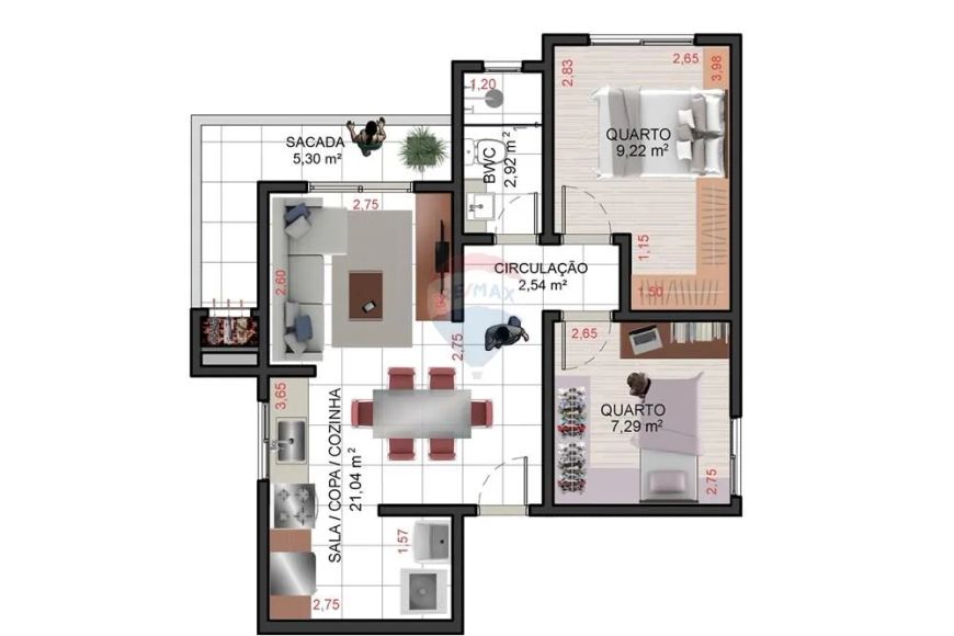 Apartamento 2 Quartos, com Garden Suspenso, 65 m² - Colombo PR - 279mil