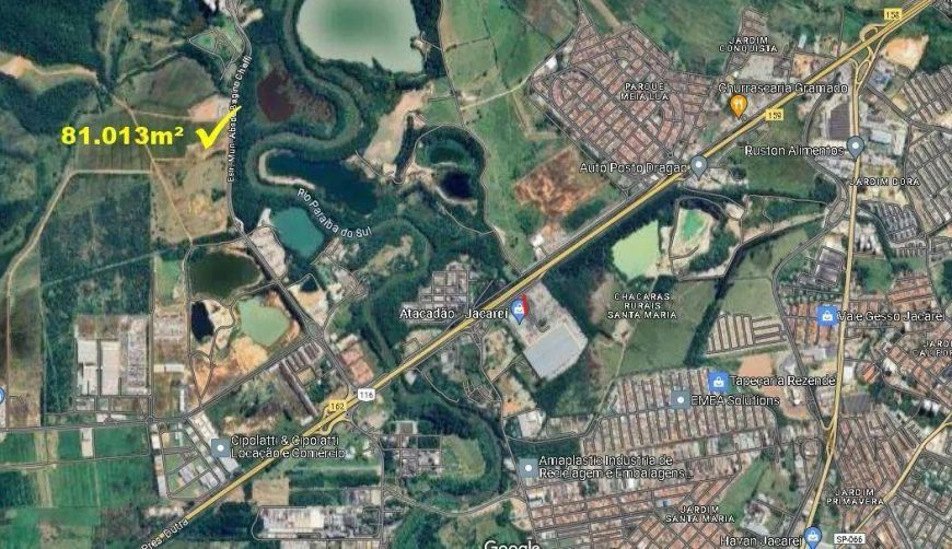 Área à venda, 81013 m² por R$ 22.000.000,00 - Pagador de Andrade - Jacareí/SP