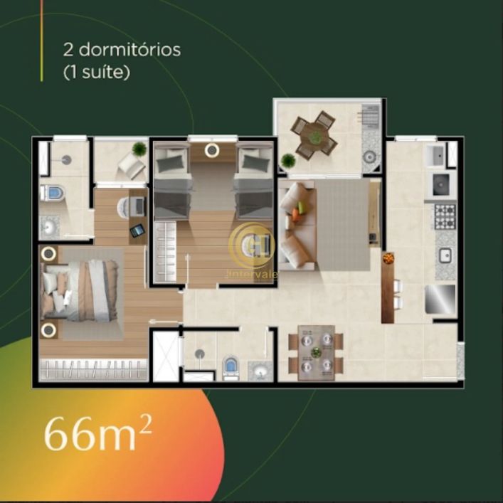 LANÇAMENTO - APARTAMENTO 2 QUARTOS - 66M² - MANGO GARDEN